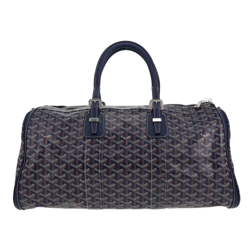 Blue Goyard Boeing 55 Green Duffle Bag
