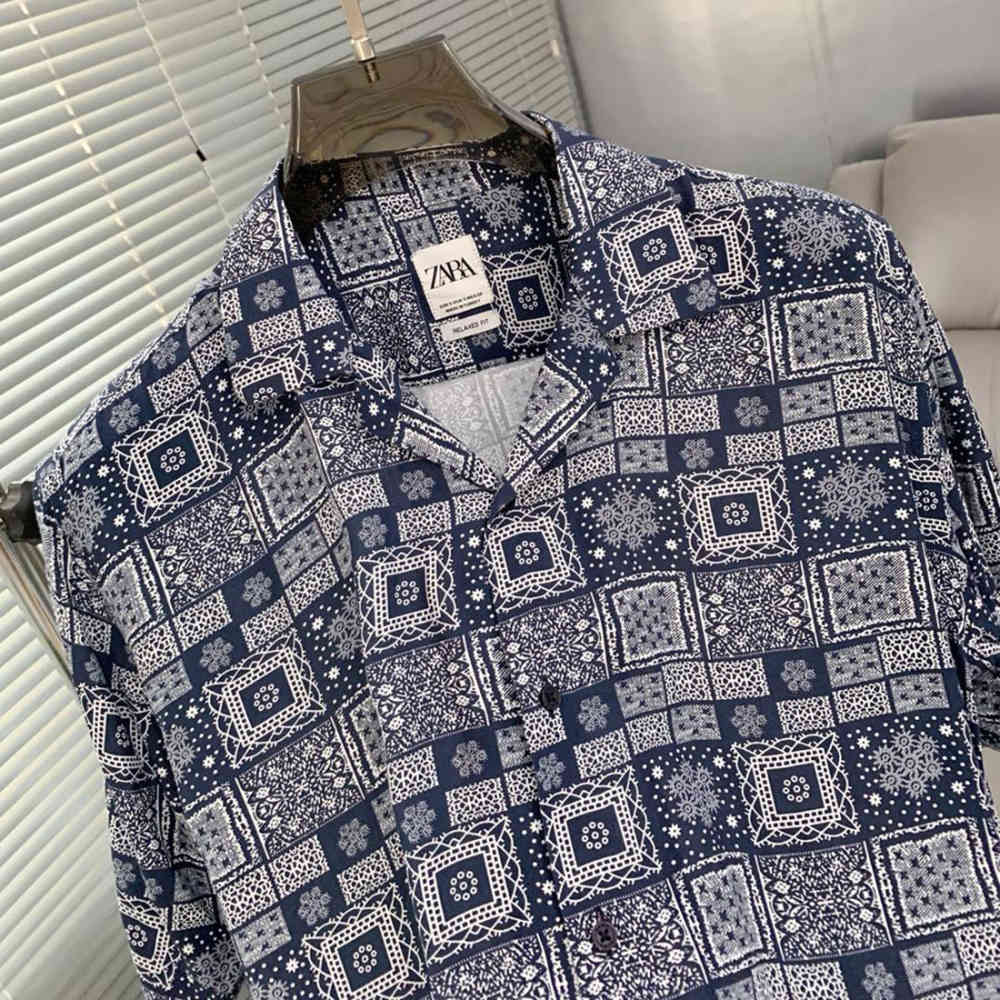 Zara Blue Bandana Printed Casual Shirt-thumb-1