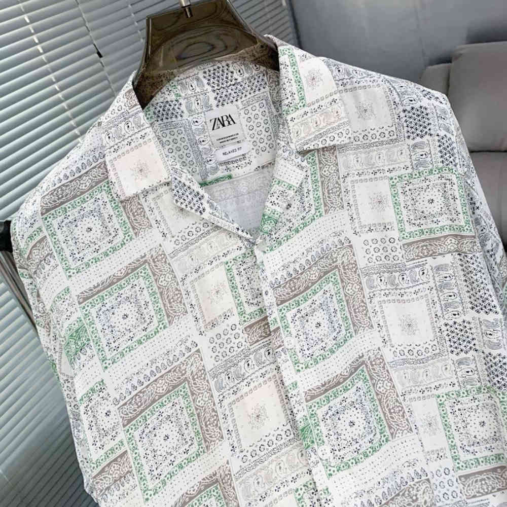 Zara White Bandana Printed Casual Shirt-thumb-1