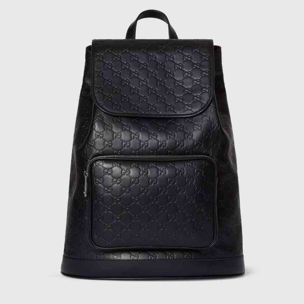 Gucci GG Emblem Black Medium Backpack-thumb-0