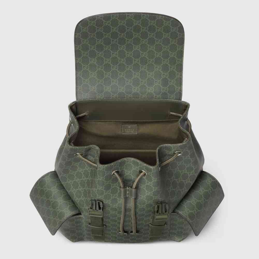 Gucci GG Monogram Green Large Backpack-thumb-3
