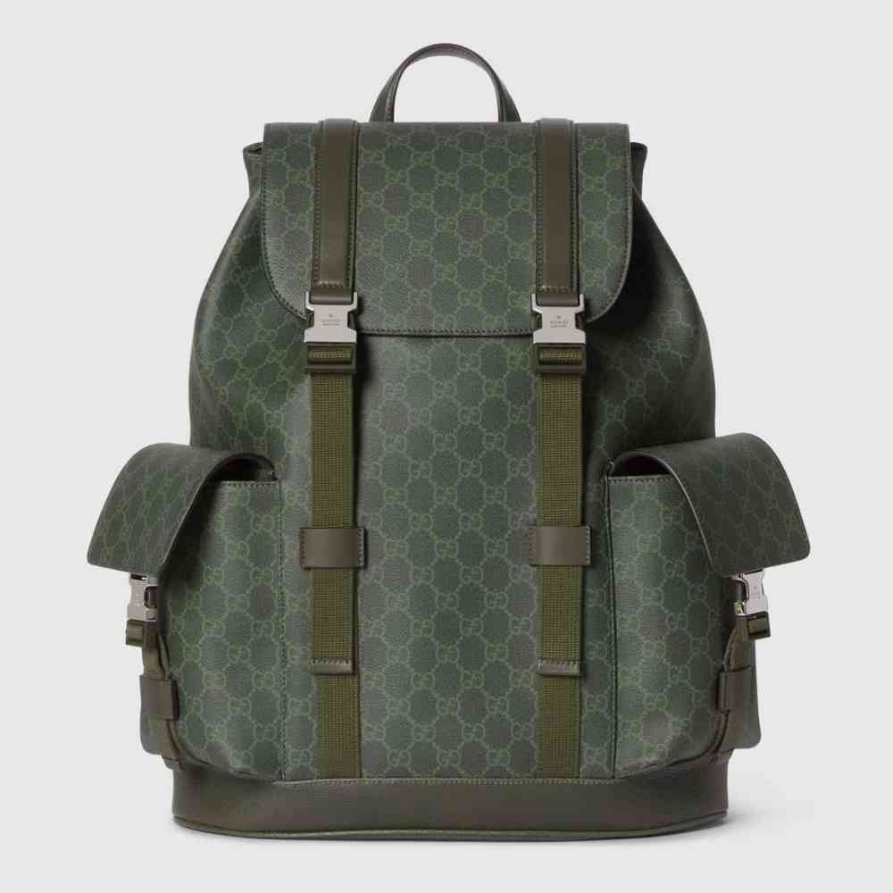 Gucci GG Monogram Green Large Backpack-thumb-0