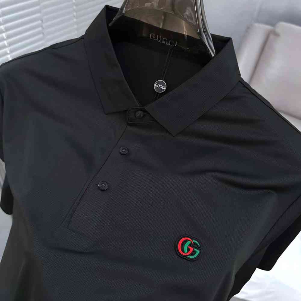 Gucci Interlocking G Black Cotton Polo Shirt-1