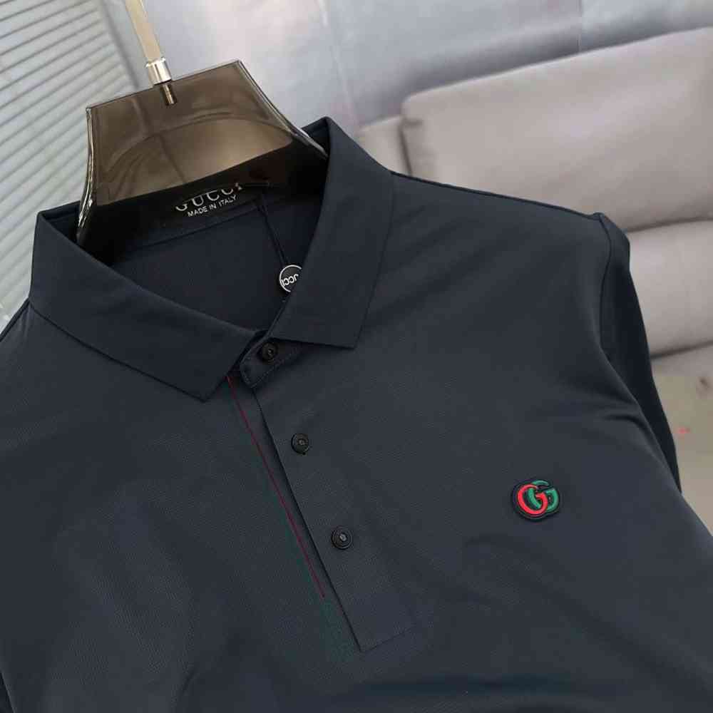 Gucci Interlocking G Blue Cotton Polo Shirt-1