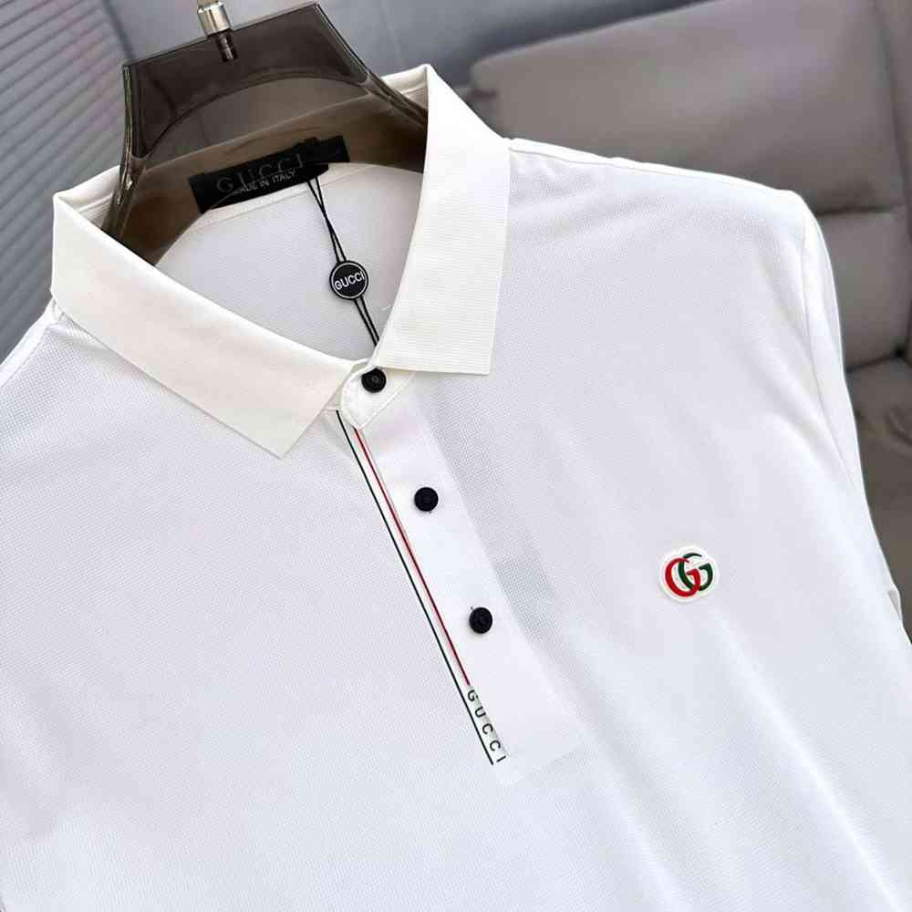 Gucci Interlocking G White Cotton Polo Shirt-2
