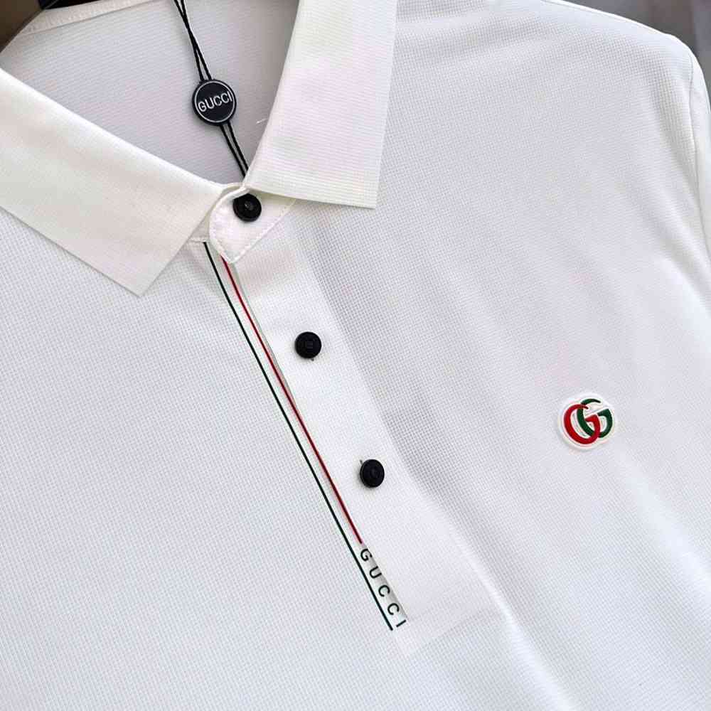 Gucci Interlocking G White Cotton Polo Shirt-1