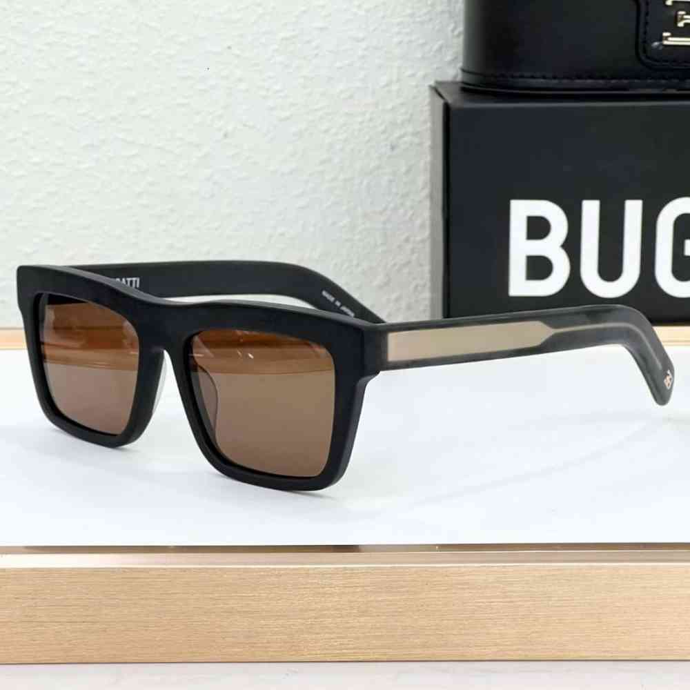 Brown Bugatti Model 29 Blue Designer Sunglasses