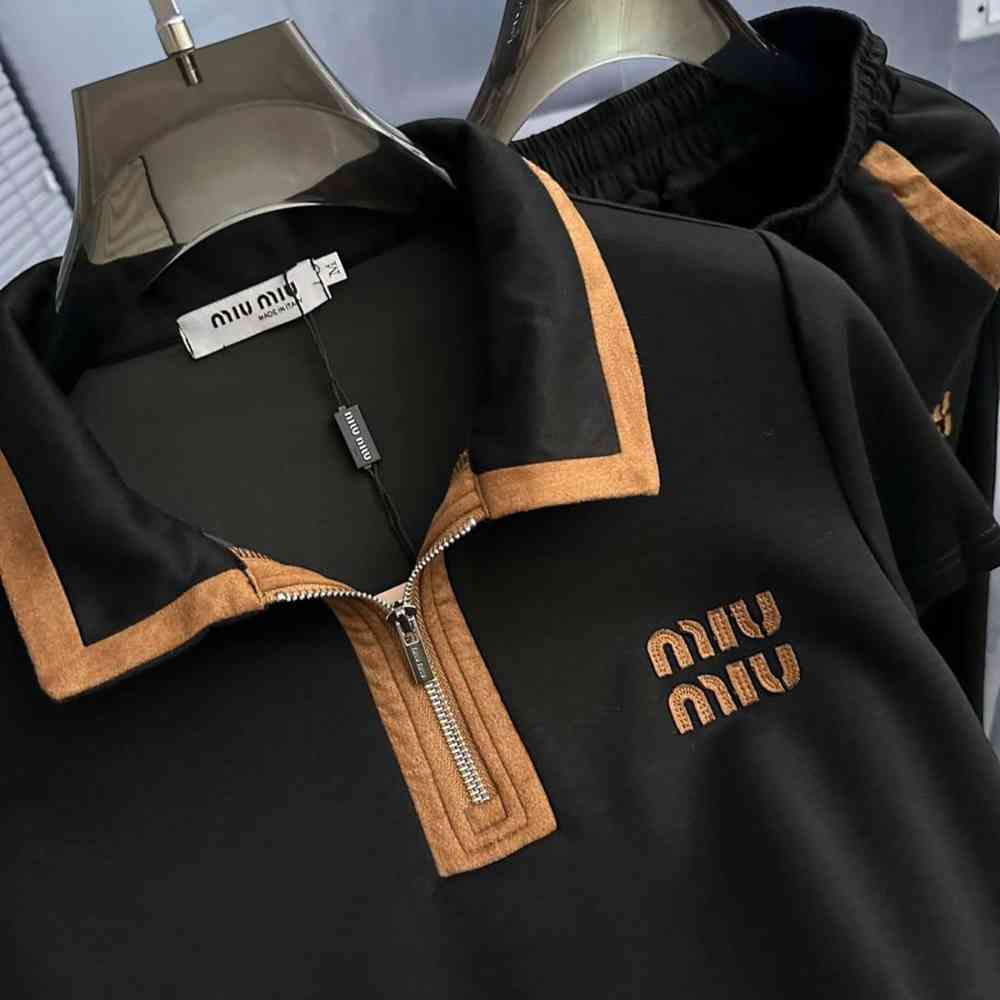 Miu Miu Black Premium Cotton Co-ord Set-thumb-1