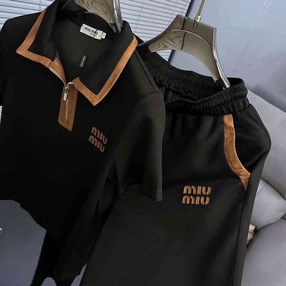 Miu Miu Black Premium Cotton Co-ord Set-thumb-2