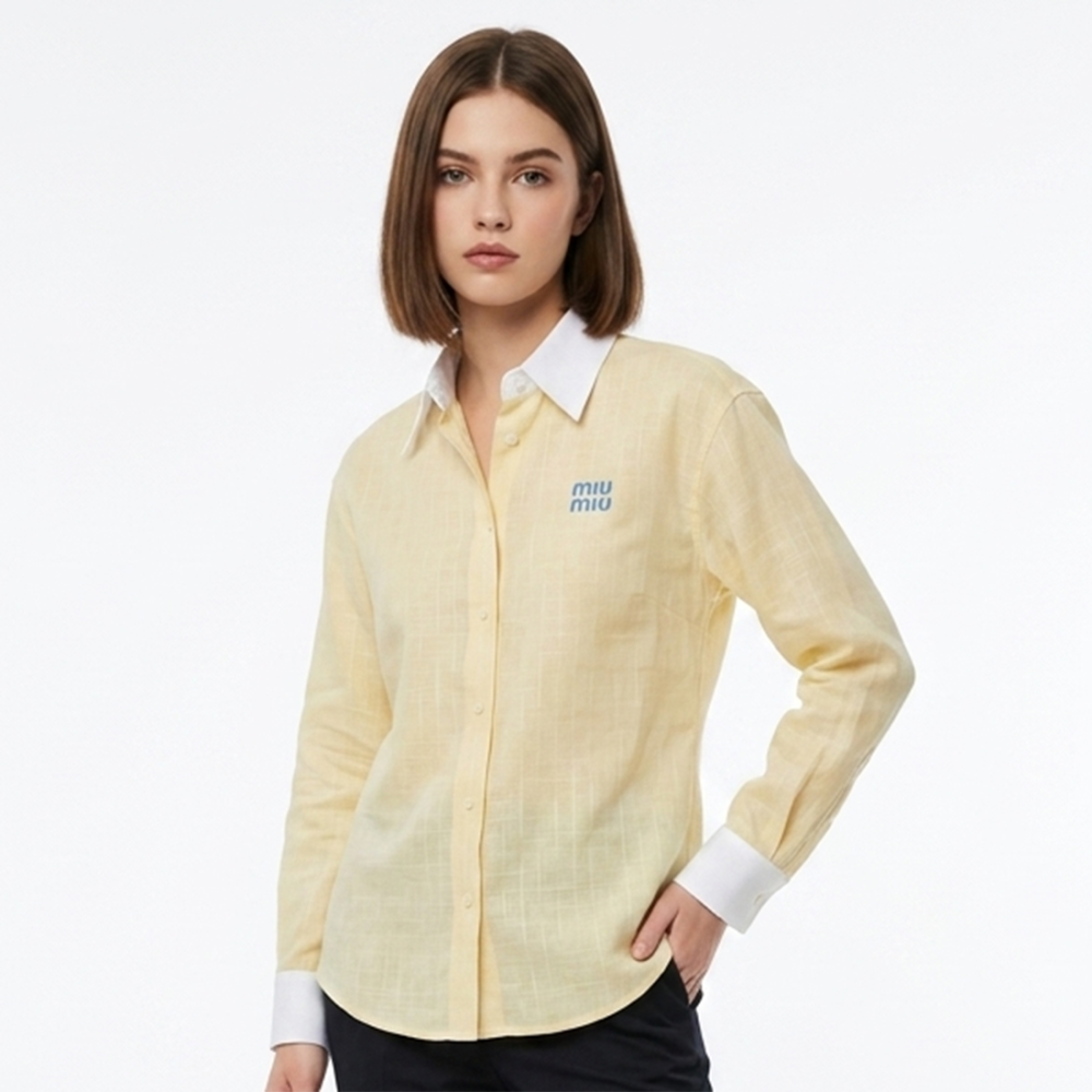 Miu Miu Yellow Premium Quality Women Shirt-thumb-0