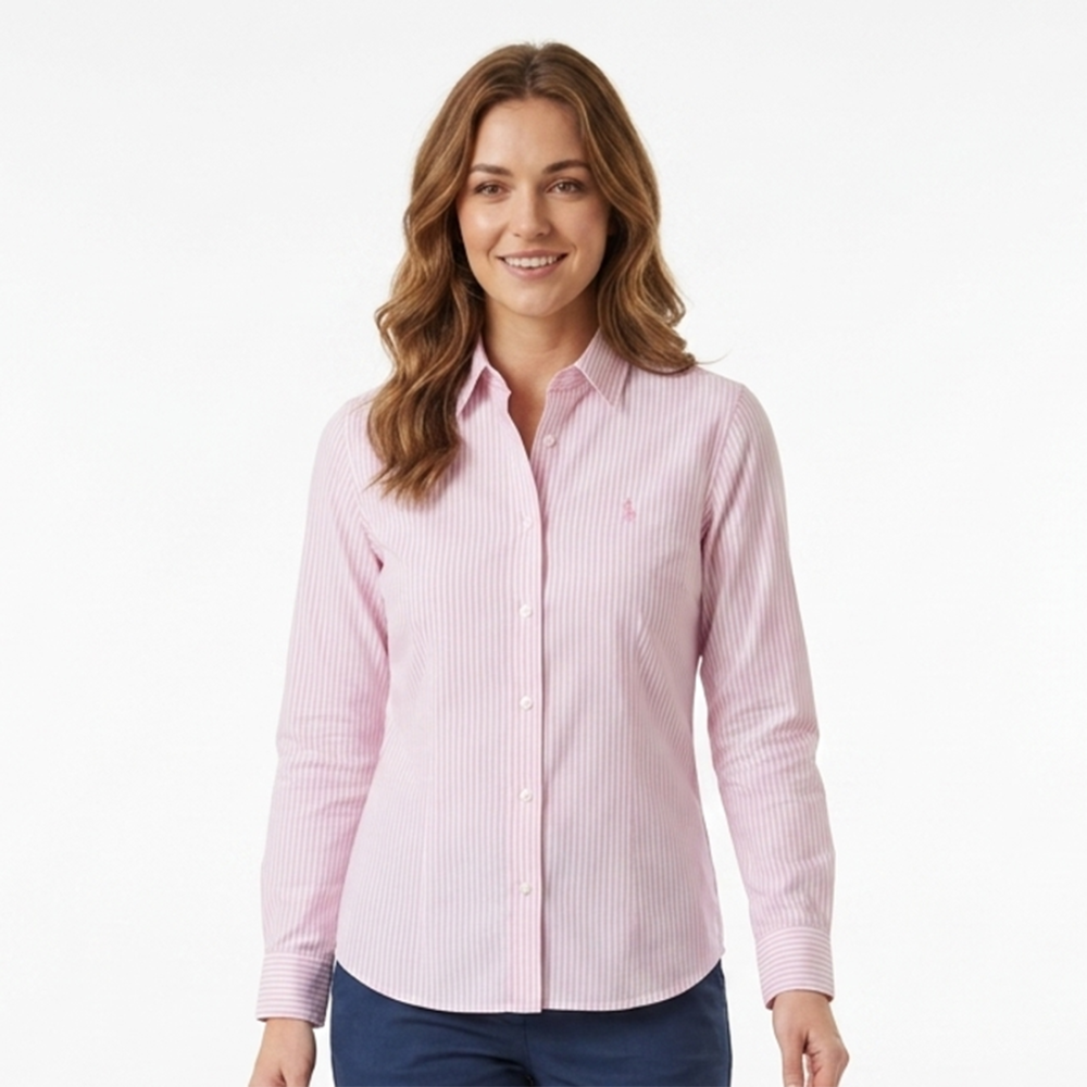 Light Pink Ralph Lauren Green Premium Quality Women Shirt