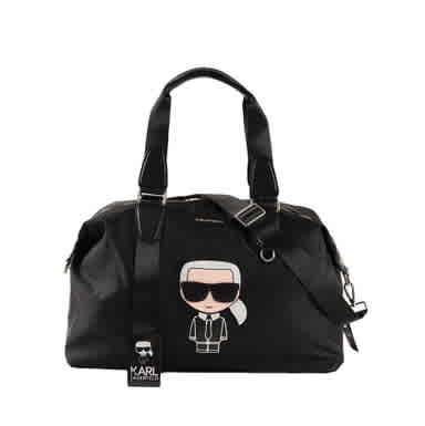 Karl Lagerfeld Black Duffle Bag-thumb-0