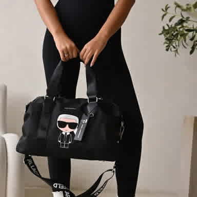 Karl Lagerfeld Black Duffle Bag-thumb-1