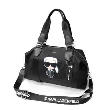 Karl Lagerfeld Black Duffle Bag-thumb-2