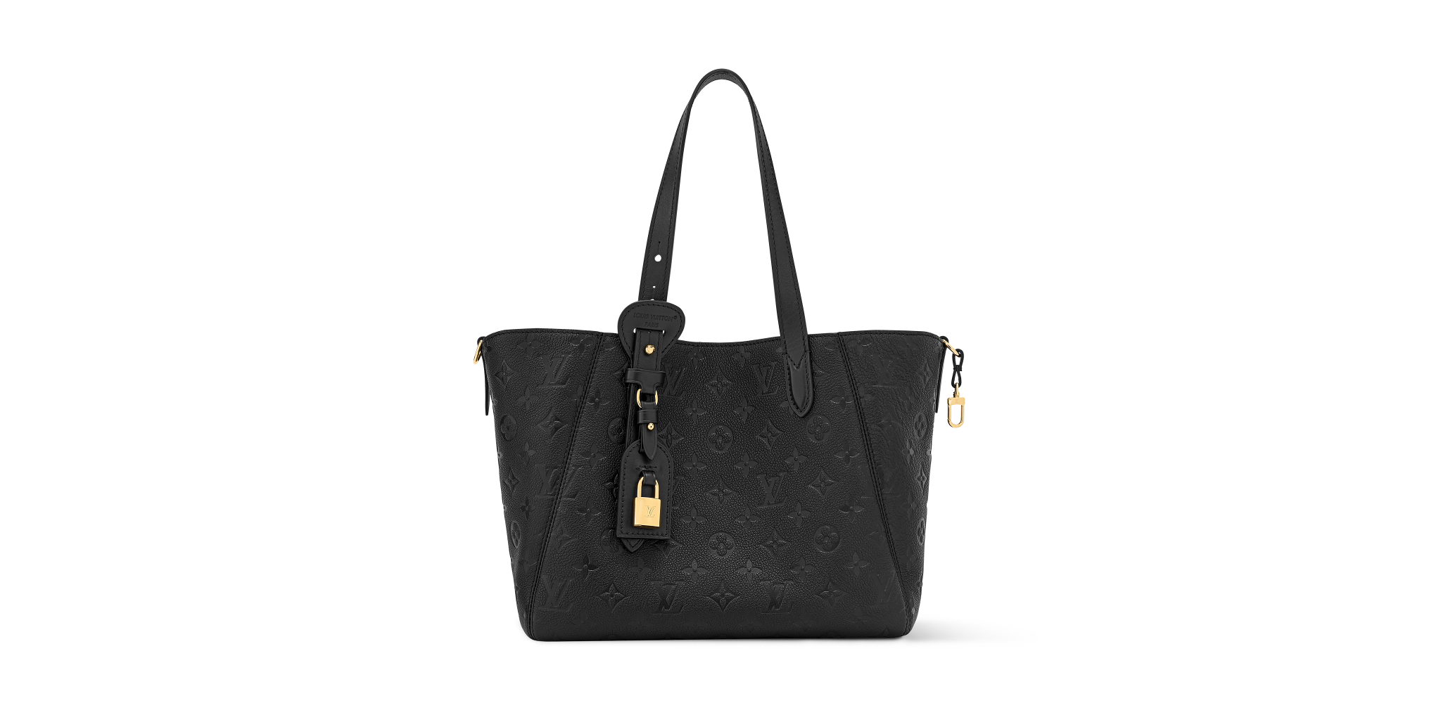 Louis Vuitton Solid Shades Embossed Neverfull Black Tote Bag-2