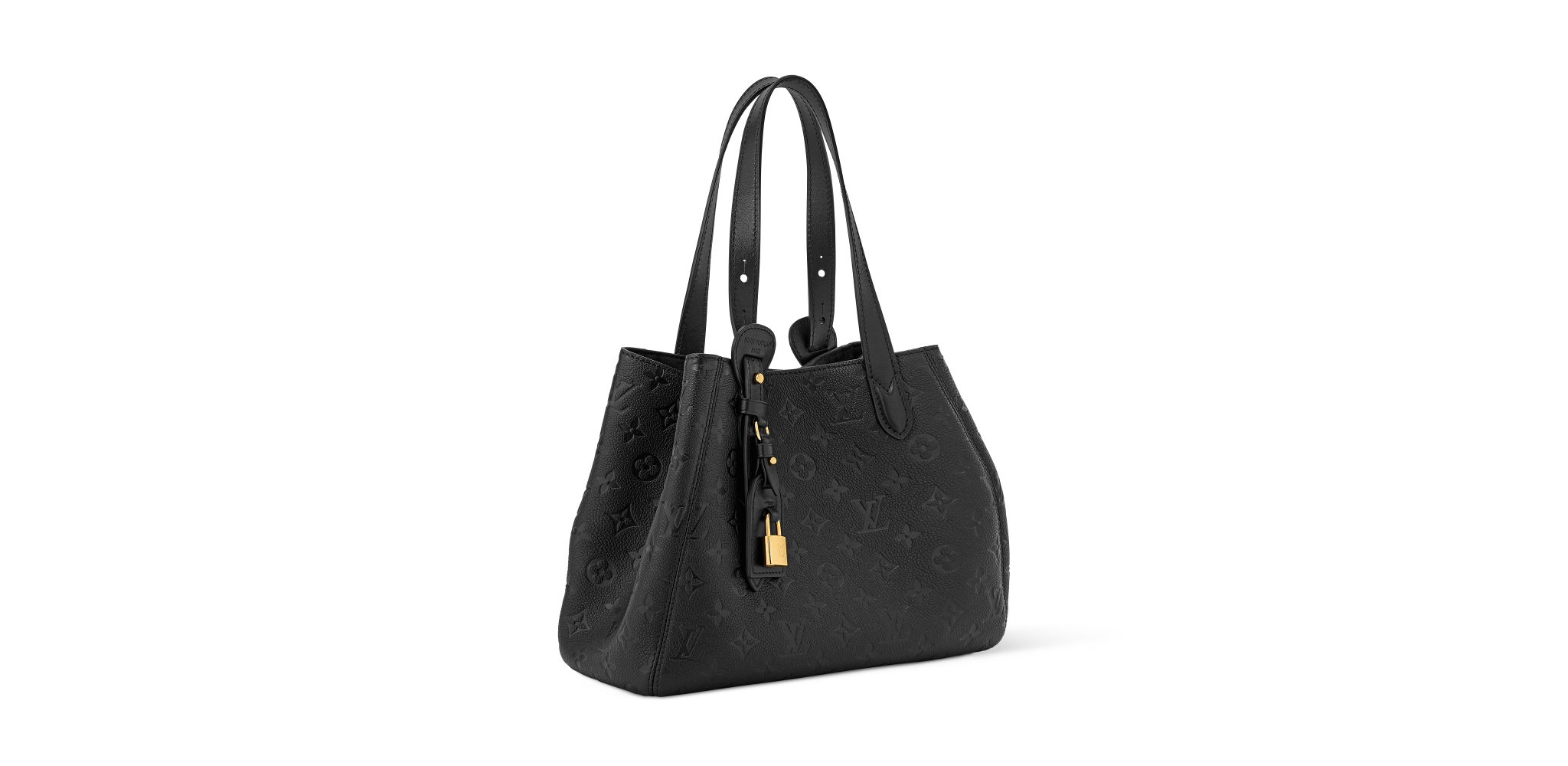 Louis Vuitton Solid Shades Embossed Neverfull Black Tote Bag-1