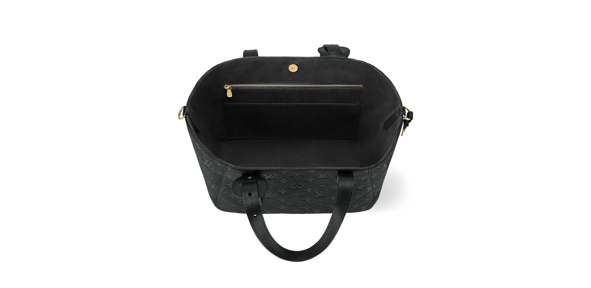 Louis Vuitton Solid Shades Embossed Neverfull Black Tote Bag-5