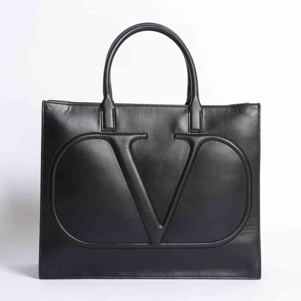 Black Valentino Viva Superstar V Logo Beige Square Tote Bag