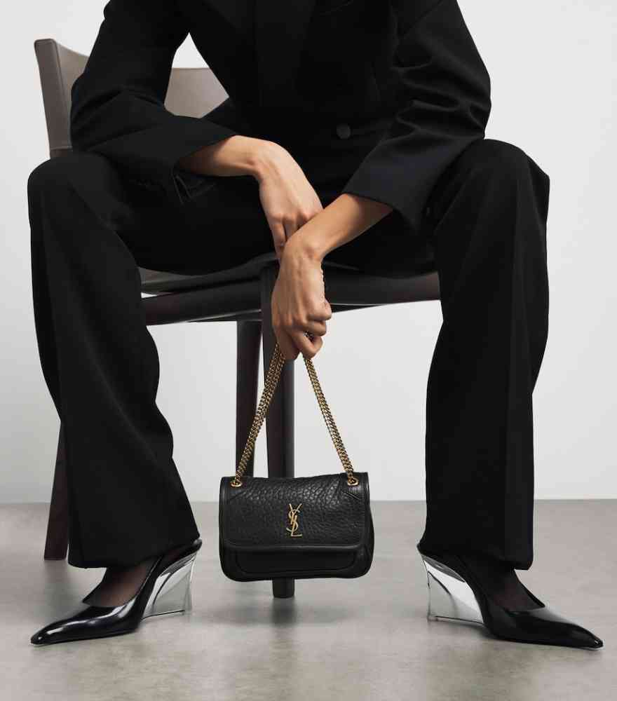 Ysl Niki Grained Black Shoulder Bag-5
