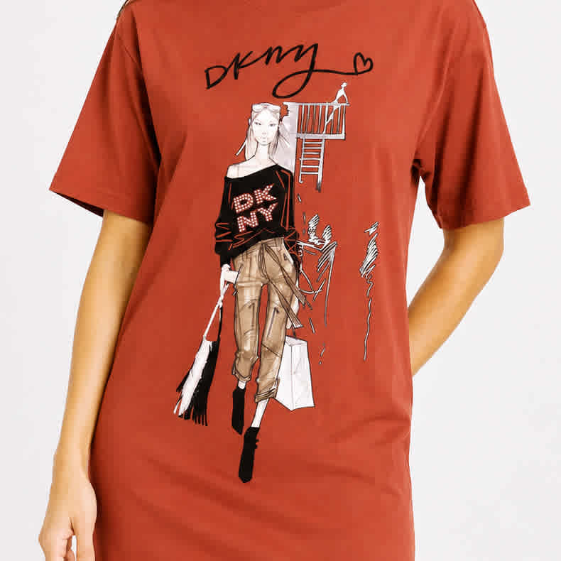 DKNY Orange Premium Quality Dress-thumb-3
