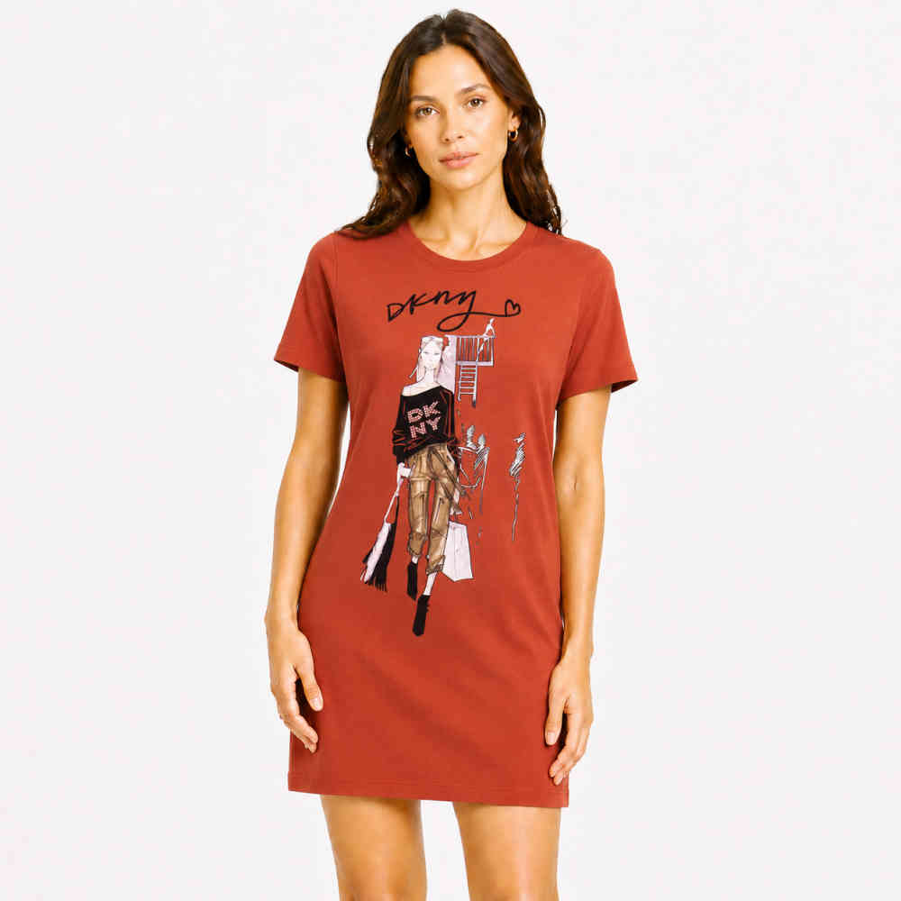 DKNY Orange Premium Quality Dress-thumb-0