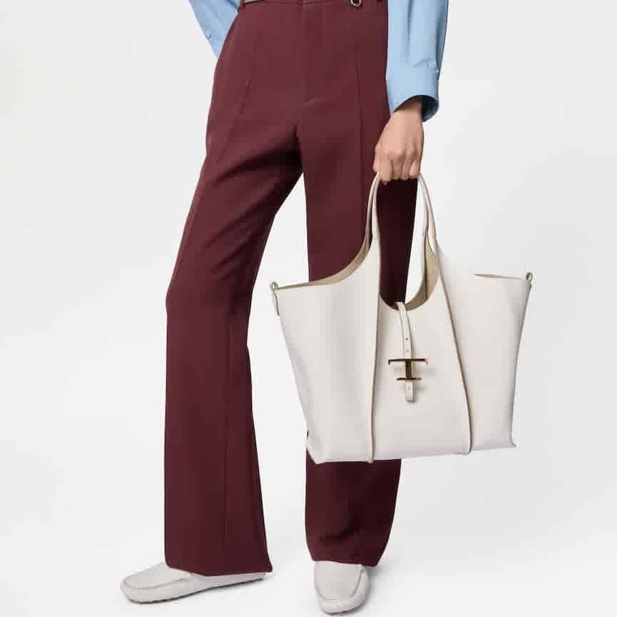 Tod's Timeless White Leather Shoulder Bag-4