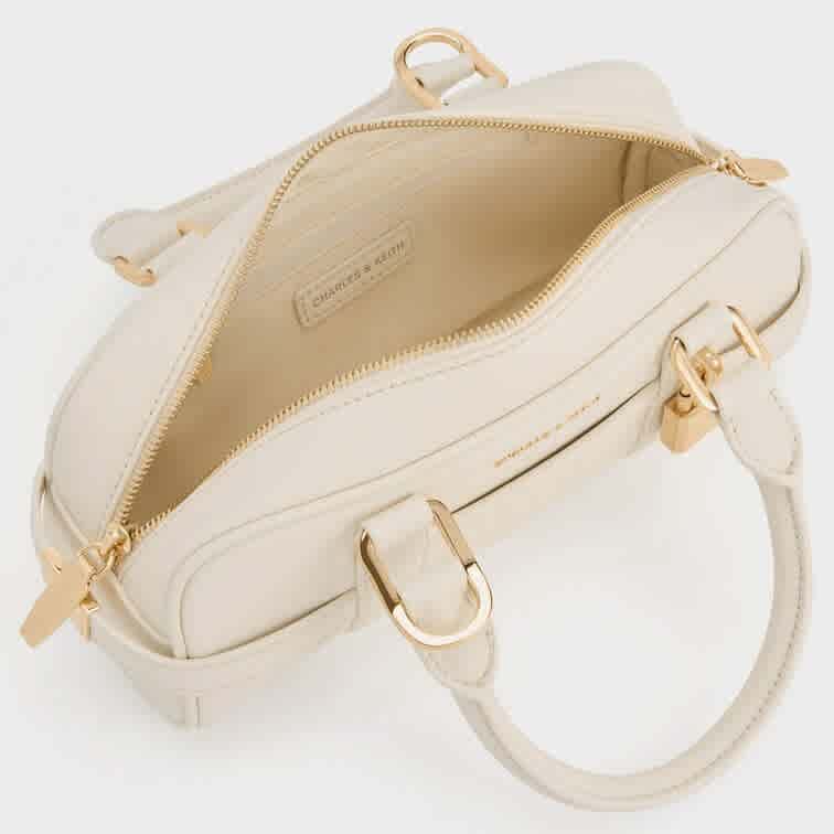 Charles & Keith Scottie White Bowling Bag-thumb-3