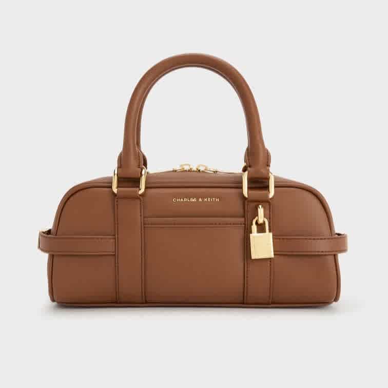 Charles & Keith Scottie Brown Bowling Bag-thumb-1