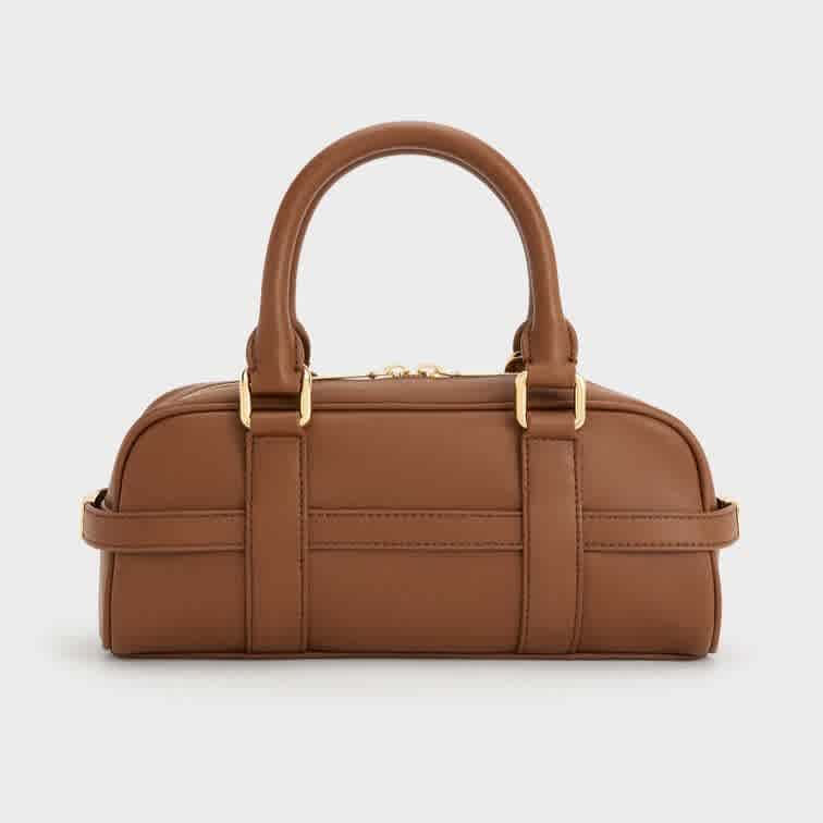 Charles & Keith Scottie Brown Bowling Bag-thumb-2