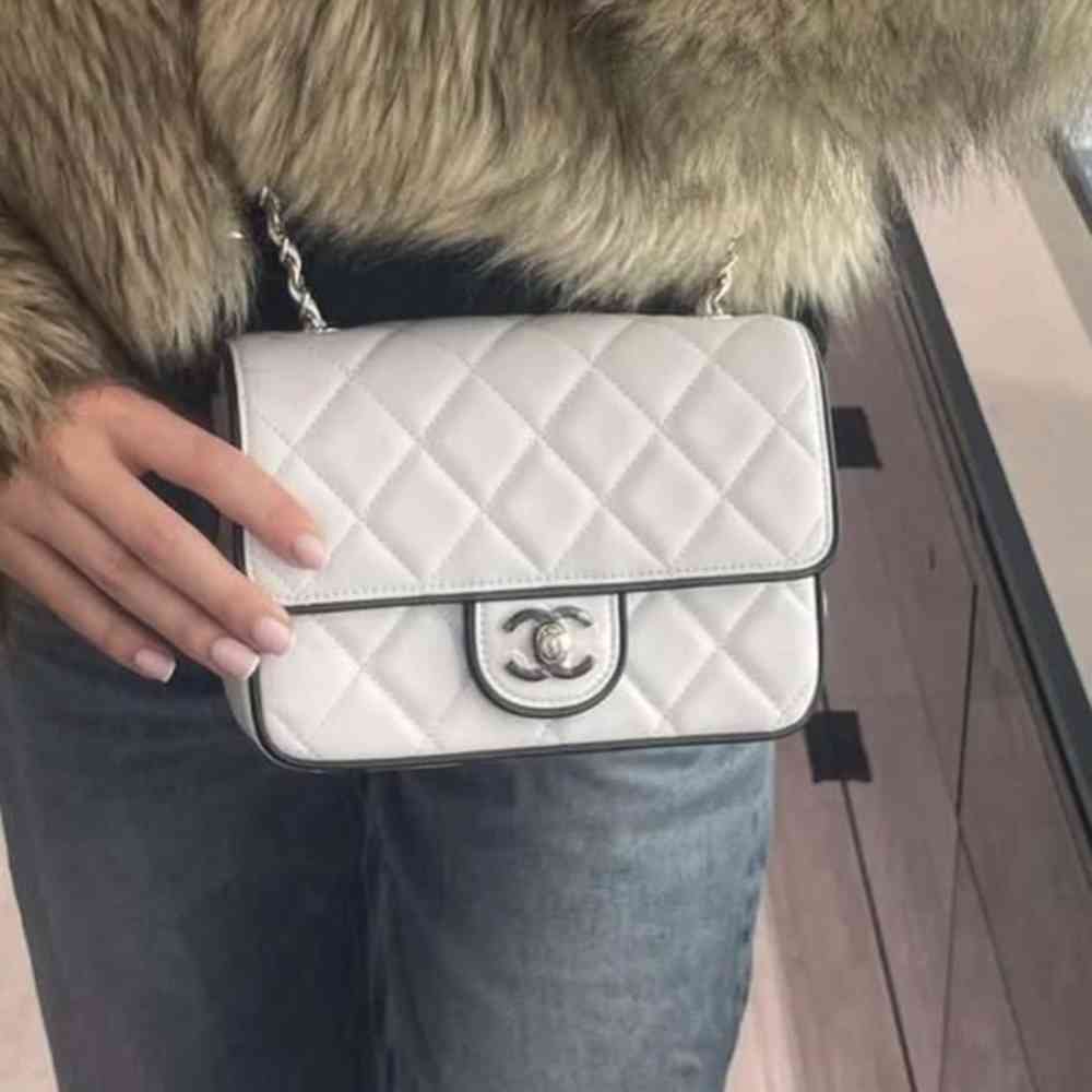 White Chanel Pearl Classic Panda Black Flap Shoulder Bag