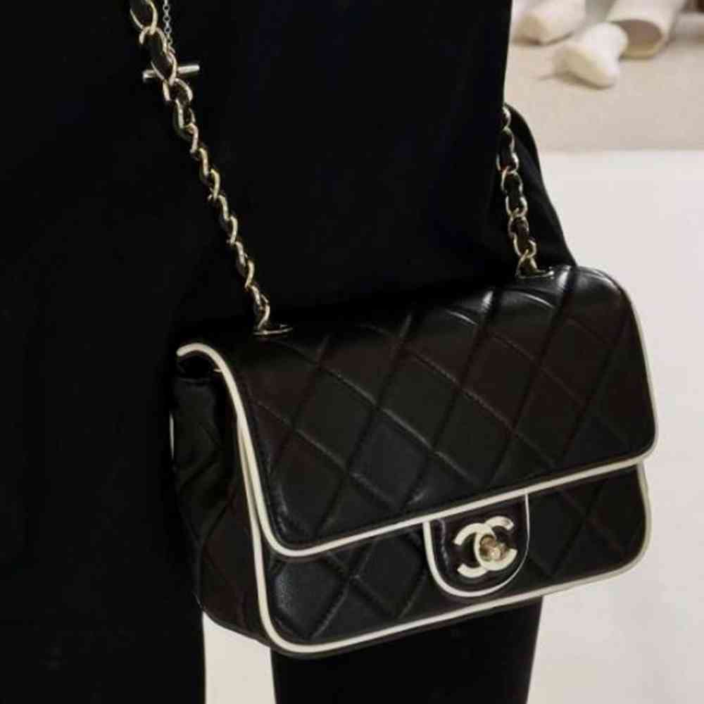 Chanel Pearl Classic Panda Black Flap Shoulder Bag-1