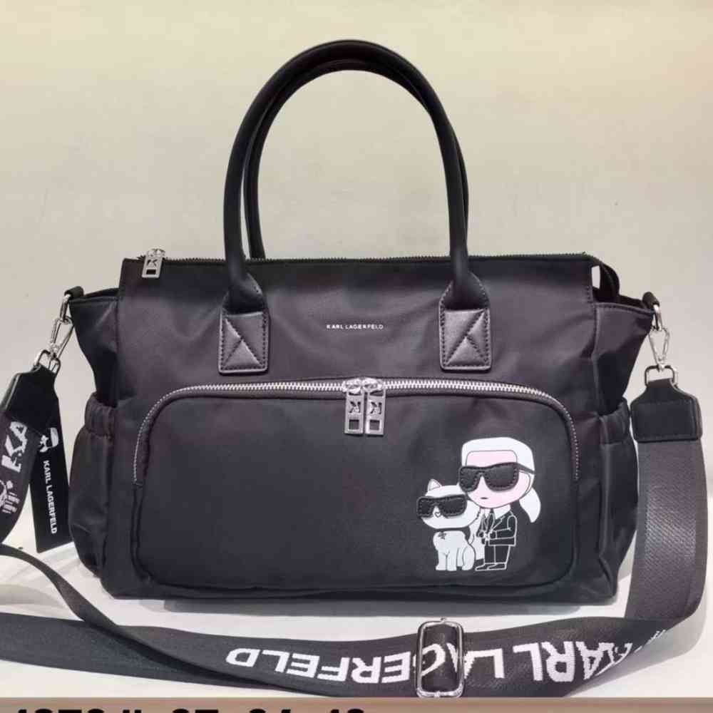 Karl Lagerfeld Ikonik Regular Black Duffle Bag-thumb-0