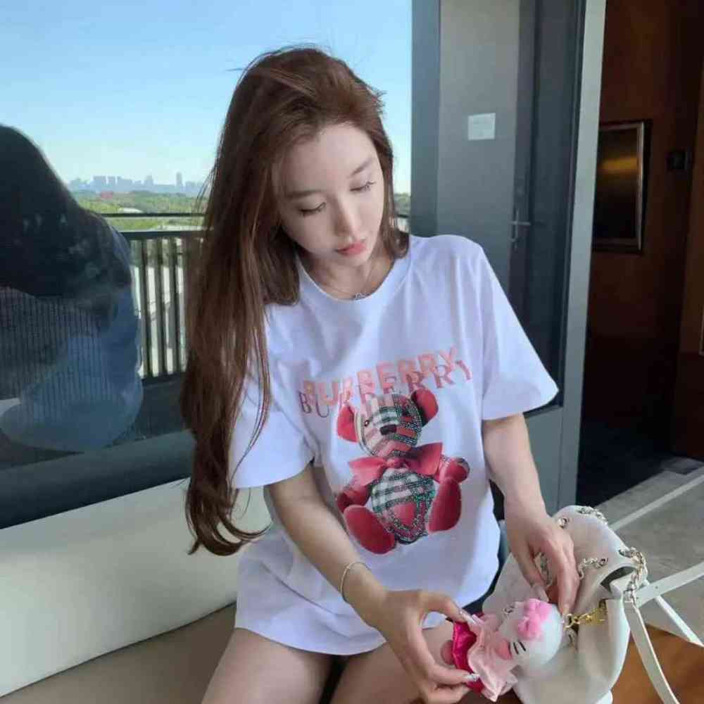 White Burberry Blue Premium Quality T-Shirt
