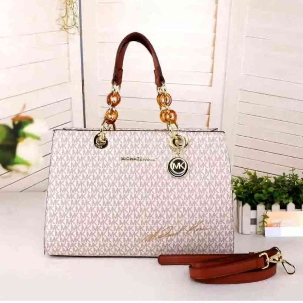 Michael Kors Cynthia White Handbag-thumb-0