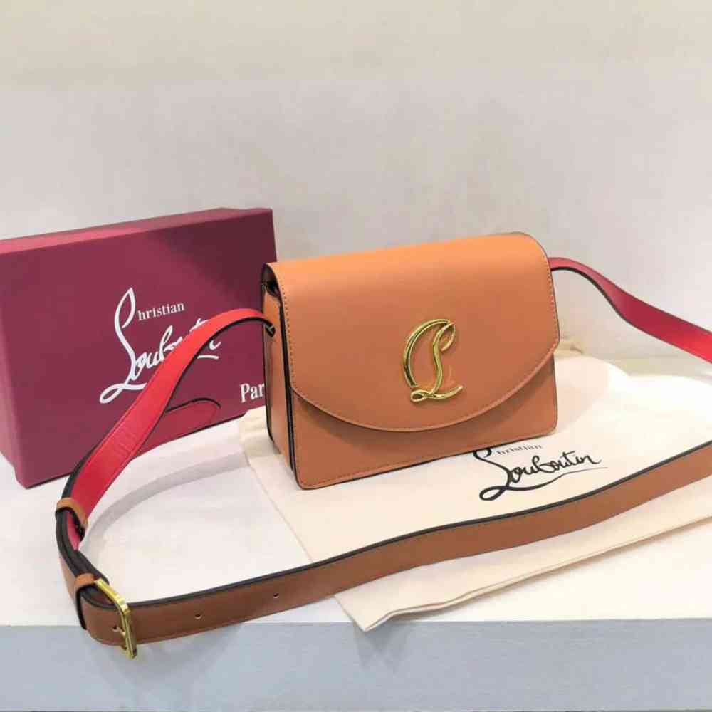Brown Christian Louboutin Loubi54 Black Sling Bag
