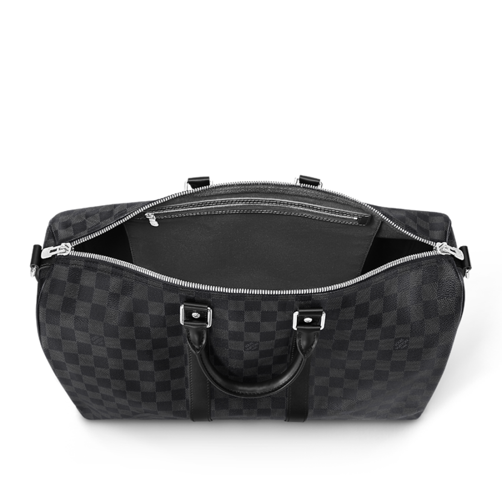 Louis Vuitton Keepall Bandouliére 50 Monogram Canvas Black Duffle Bag-3