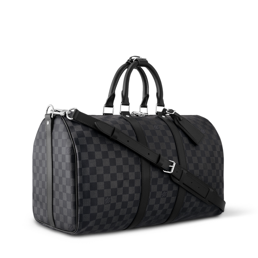 Louis Vuitton Keepall Bandouliére 50 Monogram Canvas Black Duffle Bag-2