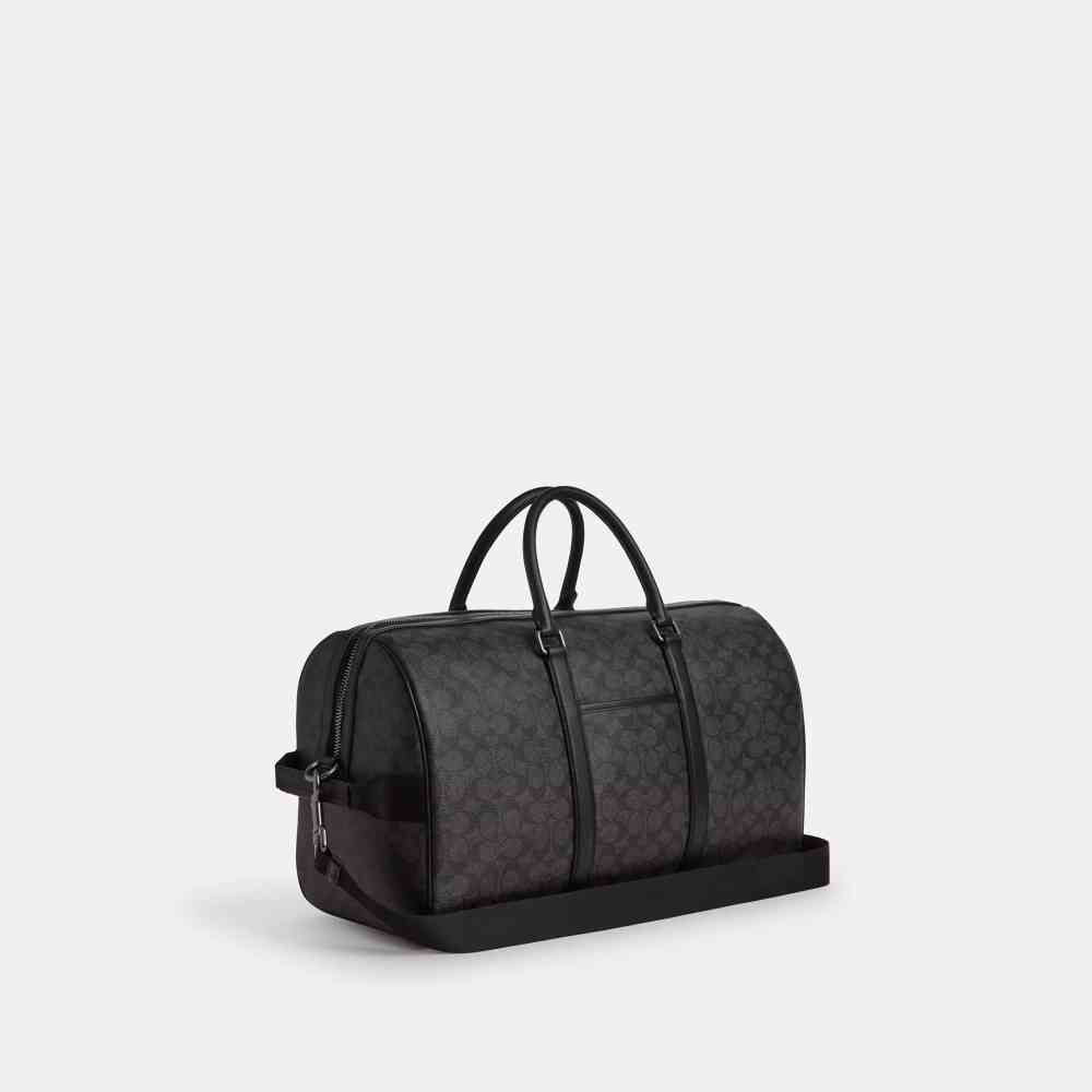 Coach Signature Canvas Black Duffle Bag-thumb-1