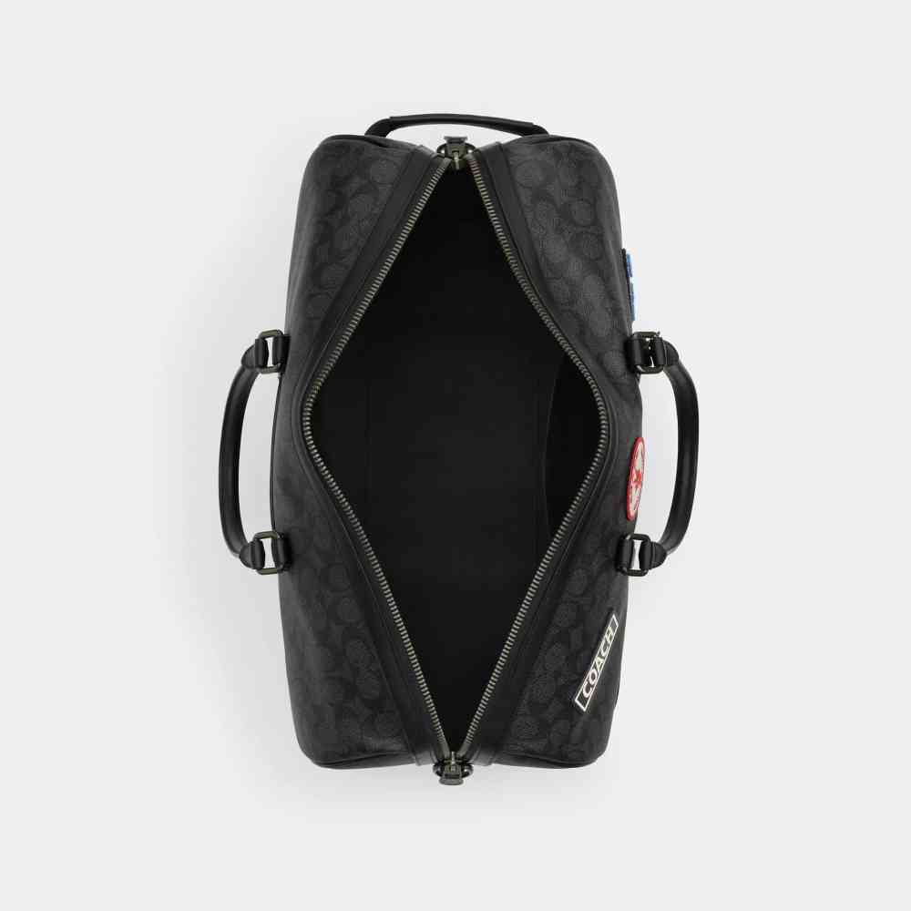 Coach Signature Canvas Black Duffle Bag-thumb-2