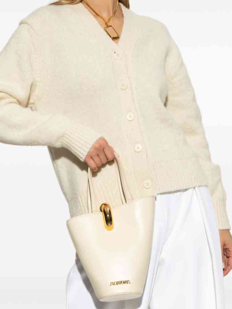 Jacquemus Le Petit Bambola White Bucket Bag-5