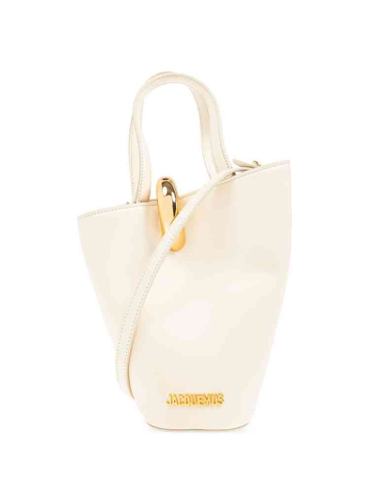 White Jacquemus Le Petit Bambola Black Bucket Bag