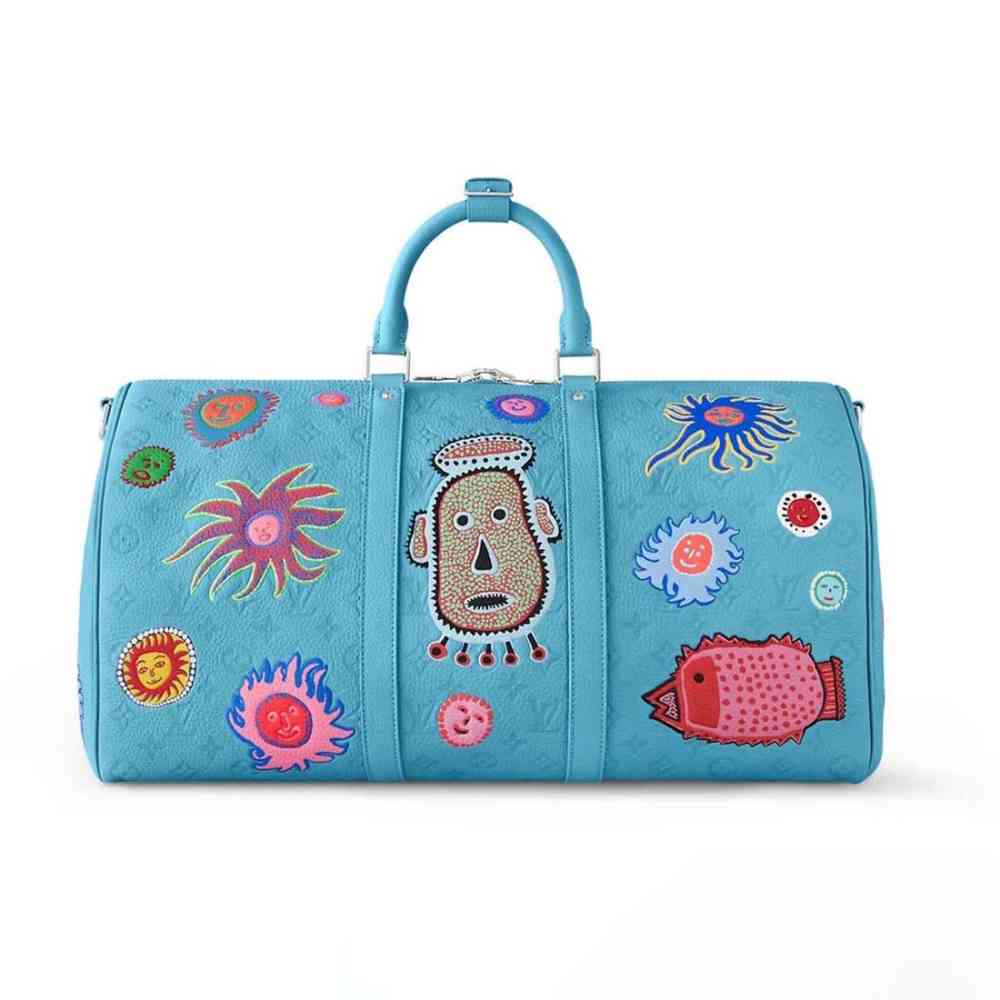 Louis Vuitton x Yayoi Kusama Blue Duffle Bag-1