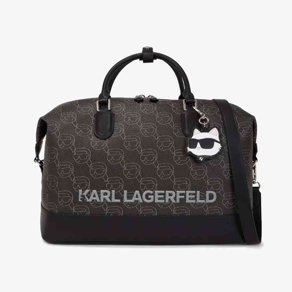 Karl Lagerfeld Black Ikonik Duffle Bag-thumb-0