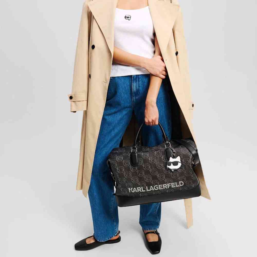 Karl Lagerfeld Black Ikonik Duffle Bag-thumb-4