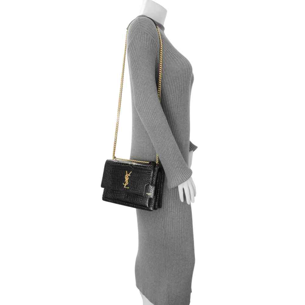 Saint Laurent Sunset Top Golden Sling Bag-5
