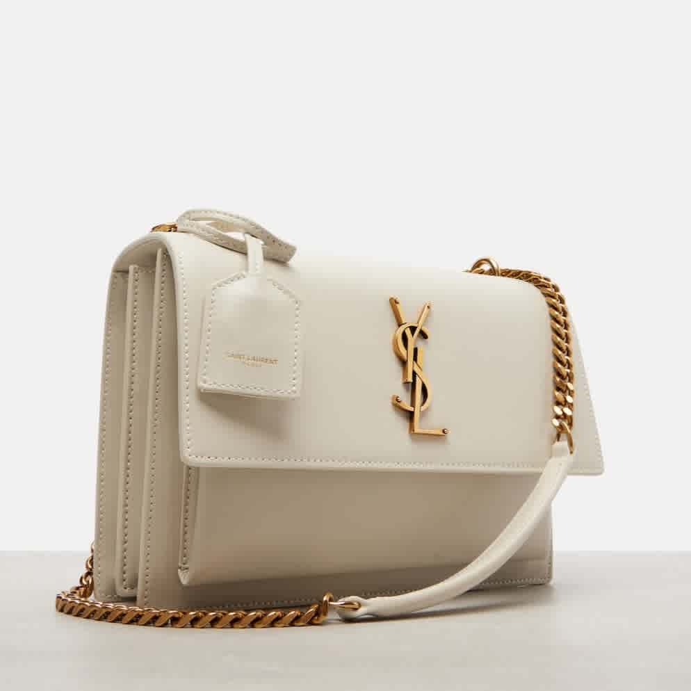Saint Laurent Sunset Top White Sling Bag-2