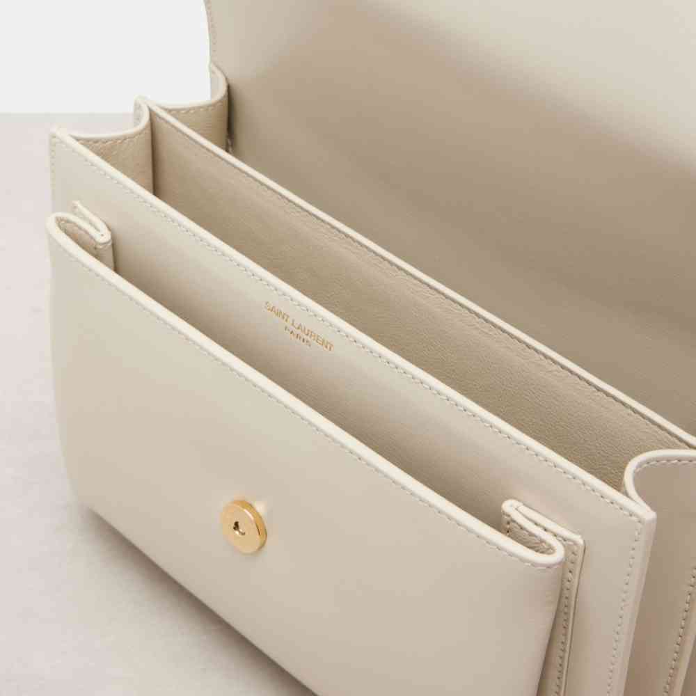 Saint Laurent Sunset Top White Sling Bag-3