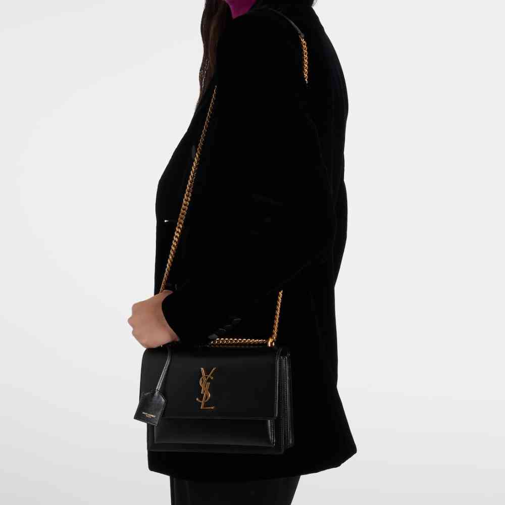 Saint Laurent Sunset Top Golden Sling Bag-thumb-4
