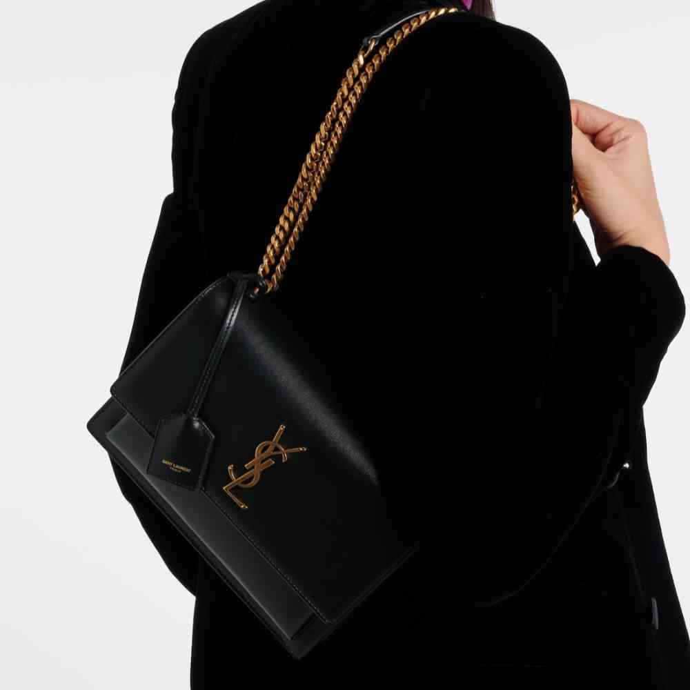 Saint Laurent Sunset Top Golden Sling Bag-thumb-5