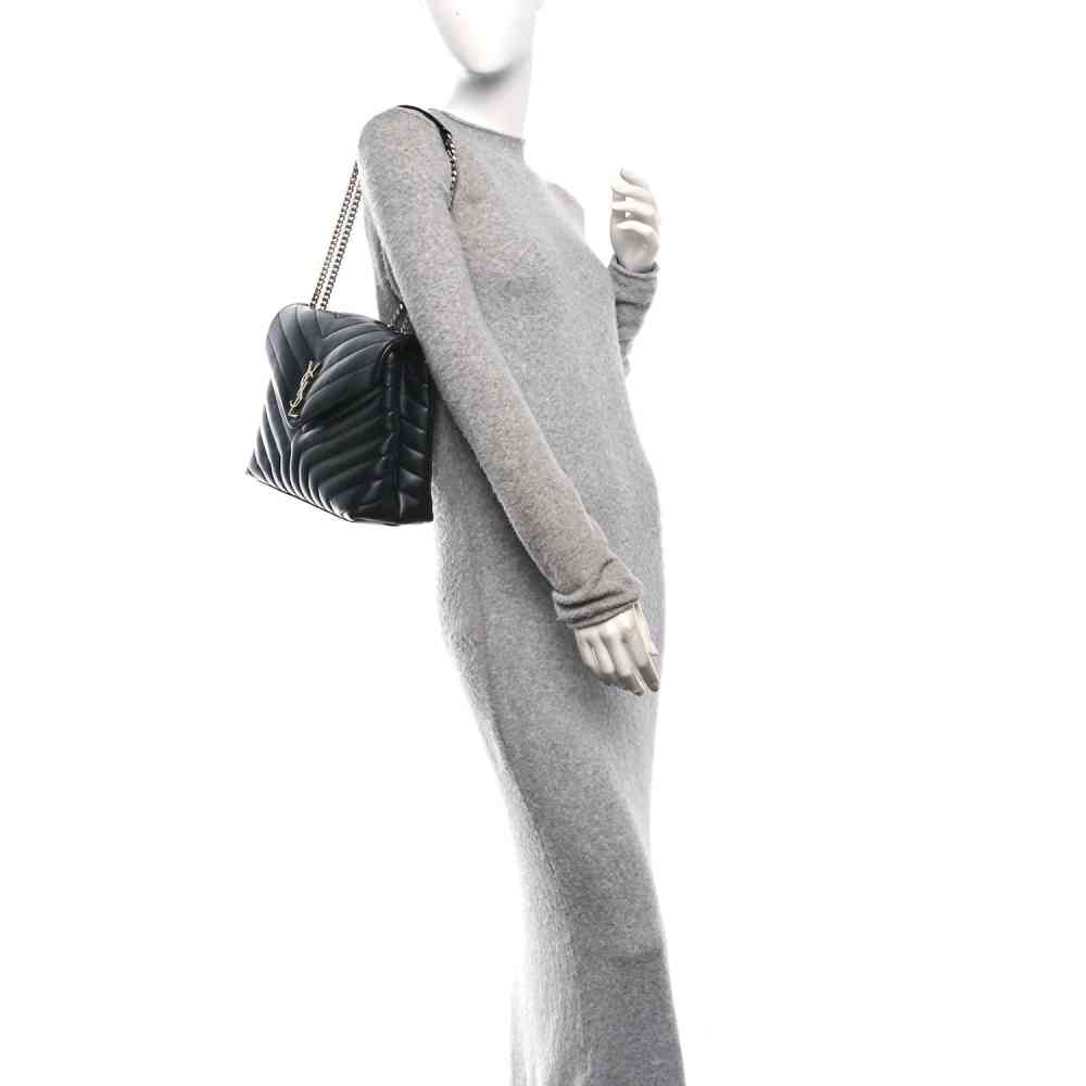 Saint Laurent loulou Medium Silver Sling Bag-thumb-7